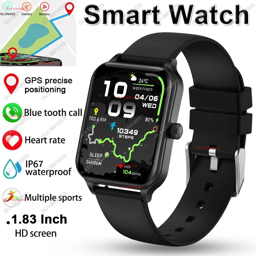 Ʈ ð GPS  Smartwatch 1.83'' HD ÷  ȭ ȭ ǰ ͸ IP68  Ʈ  ð